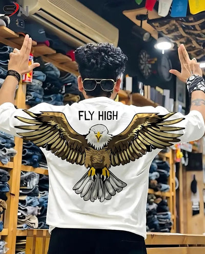 EAGLE PRINTED OVERSIZE T-SHIRT FOR BOYS