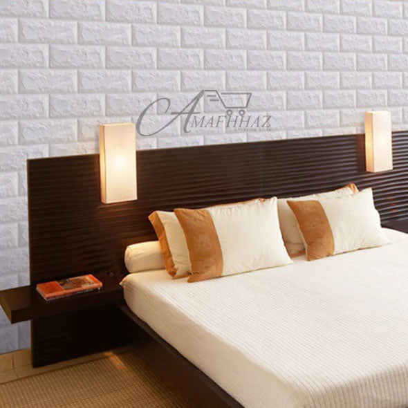 Pack of 4 3D Foam Brick Wall Sheets