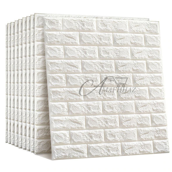 Pack of 4 3D Foam Brick Wall Sheets