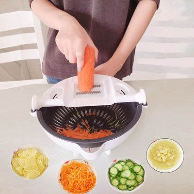 Multi Manual Vegetable Slicer Strainer Bowl