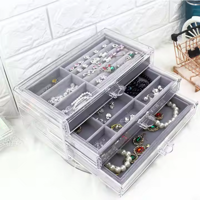 Acrylic Jewelry Box 3 Drawers