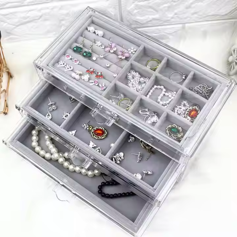 Acrylic Jewelry Box 3 Drawers