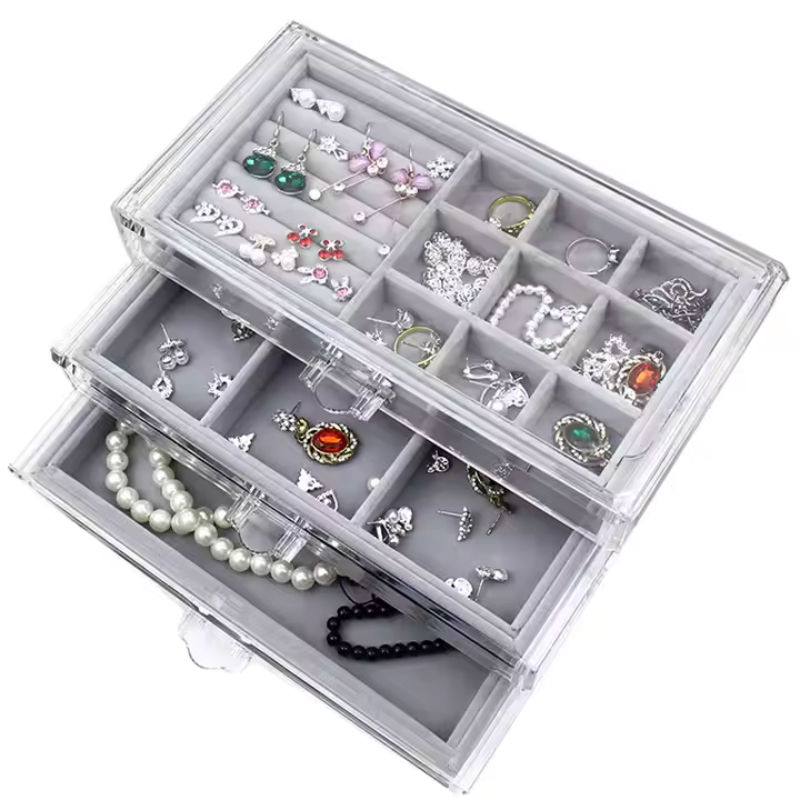 Acrylic Jewelry Box 3 Drawers