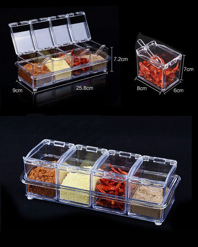 4 In 1 Transparent Seasoning Box