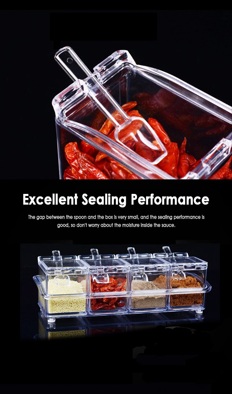 4 In 1 Transparent Seasoning Box